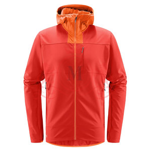 Veste polaire à capuche pour homme, coupe-vent, couleur unie, fermeture éclair, vêtements décontractés d'extérieur, rouge automne, coupe régulière - Product Image 2
