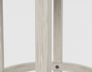 Chaise de bar contemporaine à cadre rond, tabouret de bar en bois rond robuste, base ronde moderne, tabouret de comptoir en bois d'hévéa, styles classiques - Product Image 5