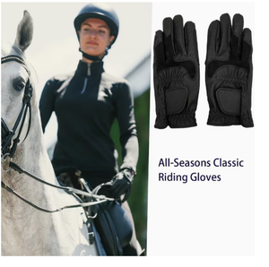 Gants d'équitation en cuir véritable pour femmes toutes saisons, gants d'équitation classiques à adhérence optimale, coupe régulière, qualité supérieure pour l'équitation - Product Image 1