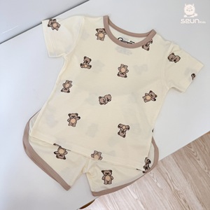 Conjunto de Ropa para Niños y Niñas, Estampado, Viscosa, Verano, Fresco, Transpirable, Suave, Ligero, Hecho en Vietnam, Comodidad Durante Todo el Día - Product Image 3