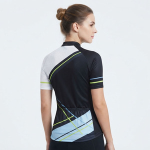 Maillot de cyclisme pour femmes, manches courtes, maillot de cyclisme pour femmes, fermeture éclair intégrale, 100% polyester, maillot de course sur route pour femmes - Product Image 2