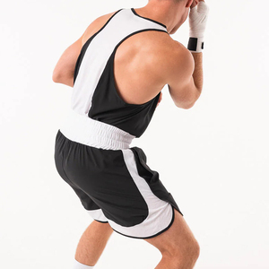 100% <b>Polyester</b> Stretch Lightweight Breathable Boxing Uniforms Custom Digital Print Men's Regular Fit Vest and <b>Shorts</b> Set - Product Image 4