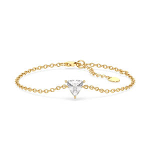 REYES Pulsera de Oro de 14K con Diamantes Cultivados en Laboratorio de Corte Trillón de 7MM, Elegante Regalo de Compromiso para Mujer - Product Image 6
