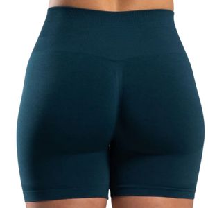 <b>Womens</b> Deep Teal High Waist Gymwear <b>Shorts</b> <b>Compression</b> Stretch Fitness Workout Training Athletic Activewear Wear - Product Image 4
