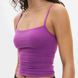 Camiseta Deportiva de Mujer, Cómoda, Ligera, de Secado Rápido, 100% Algodón Tejido, Cuello Redondo, Color Sólido, Tirantes Ajustables - Product Image 3