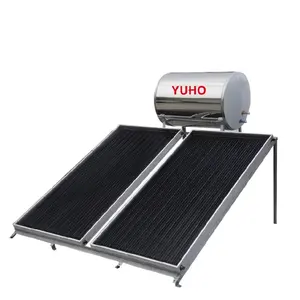 YUHO best selling pressurized flat hot water solar panel heater with selective coating collectors