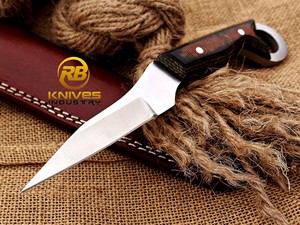 Cuchillo de Caza Hecho a Mano Personalizado, Cuchillo de Hoja Fija con Funda, Cuchillo de Supervivencia para Exteriores con Mango de Micarta, OEM - Product Image 5