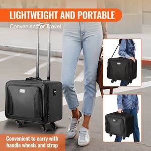 Organizador de Maquillaje Profesional Grande de 3 Niveles con Asa de Transporte, Ruedas y Correa, Estuche Rodante para un Almacenamiento Práctico - Product Image 4