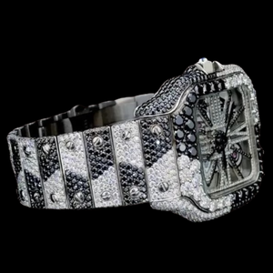 Reloj de Colección Premium con Esfera Cuadrada de Dos Tonos Estilo Hip Hop, con Dial de Esqueleto y Diamantes Moissanite Personalizados de Fábrica, Precio al por Mayor - Product Image 2