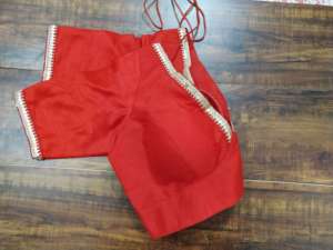 Elegant <b>Red</b> Women's Ethnic <b>Blouse</b> Traditional Indian Look Adults Purvang Global All Seasons Needle Detection 7-Day Sample Lead - Product Image 2