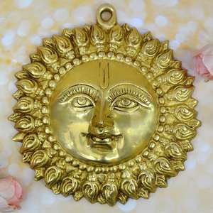Décoration murale en laiton en forme de soleil, visage de Surya Bhagwat, fait main, pour la maison et le bureau, pour la positivité - Product Image 4