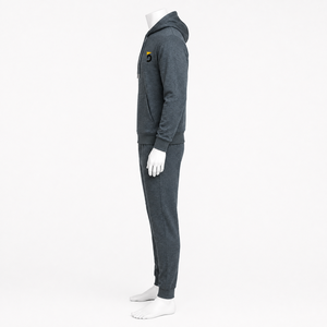 Ensemble de survêtement à capuche pour homme, noir et blanc, avec blocs de couleur, manches longues, pantalon de jogging, tenue décontractée d'automne avec logo frontal - Product Image 2