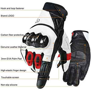 Guantes de Motociclismo Personalizados de Cuero, Antideslizantes, con Absorción de Impactos, Pantalla Táctil, Unisex - Product Image 5