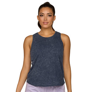 Débardeur sans manches noir délavé à col rond taille L pour femme, et débardeur sans manches lilas moyen pour femme sportive - Product Image 1