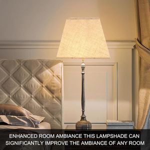 <b>Set</b> of Beige <b>Square</b> Linen Lampshades Natural Linen Replacement Lamp Covers & Shades - Product Image 2