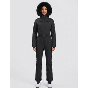 Mono de esquí unisex de moda 2026, ligero y aislado, con cinturón en la cintura, pierna acampanada, cierre de cremallera, impermeable 10.000 mm - Product Image 3