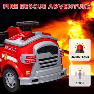 Ruote elettriche 12V alimentate a batteria per bambini auto per bambini di età 3-5 sirena luci lampeggianti estintore corno musica per camion dei pompieri - Product Image 4