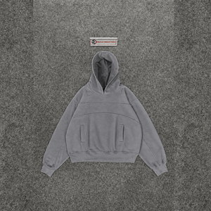 เสื้อฮู้ดดี้โอเวอร์ไซส์สีเทาอ่อนพรีเมียมสำหรับผู้ชาย เสื้อสเวตเชิ้ตผ้าฝ้ายสีพื้น ผ้าเฟรนช์เทอร์รี่ สวมใส่สบายๆ ในฤดูใบไม้ร่วง มีกระเป๋า - Product Image 5