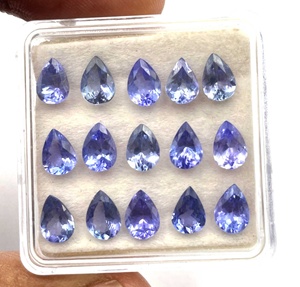 Tanzanite naturelle de qualité supérieure 5-10mm coupe poire pierre précieuse en vrac superbe couleur violet-bleu avec une excellente clarté certifiée par IGI - Product Image 3