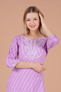 Women Rayon Purple Printed <b>Kurti</b> Ethnic Casual Wear <b>Kurti</b> - Product Image 2