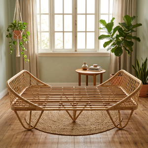 Rattan <b>Bed</b> Frame Tropical Style Wicker Furniture 100% Handmade Bedroom Home Decoration Mediterranean - Product Image 3