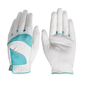 Gants de golf haut de gamme respirants à ajustement extensible avec paume en cuir, logo personnalisé, vente en gros, fabricant direct d'usine - Product Image 5