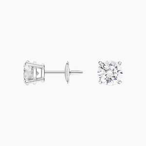 Pendientes de Diamantes Redondos Cultivados en Laboratorio con Cuatro Puntas, Plata de Ley 925, 1 Quilate, Certificados por IGI - Product Image 6