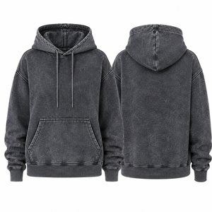 Custom Acid Wash 100% Cotton Winter Hoodie OEM Private Label Vintage Washed Oversized <b>Pullover</b> Streetwear Manufacturer - Product Image 1