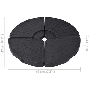 <b>Large</b> Heavy Weight Black HDPE Plastic Patio <b>Umbrella</b> Base Endurance Features - Product Image 6