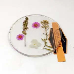 Dried Flower Resin Crystal Crafts Amber Mug Craft Crystal Tea Coffee Cup Coasters Resin Coaster Custom Shape Resin Coaster