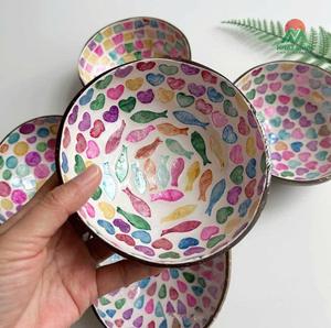 Nuevas Tazones de Coco Ecológicas, Coloridas, Modernas y Multifuncionales para Decoración de Ensaladas - Product Image 2