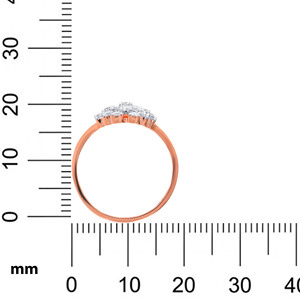 Exquisito Anillo de Oro Rosa Sólido de 14K con un Impresionante Grupo de Diamantes de Corte Brillante Redondo en un Diseño de Rejilla Geométrica - Product Image 6