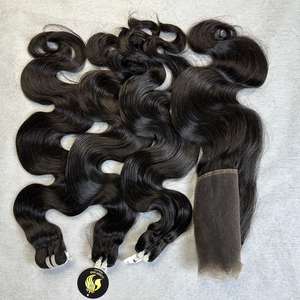 Nouvelle Tendance Cheveux Vietnamiens Super Double Drawn pour Extensions de Cheveux Genius Weft Texture Body Wave 100% Naturels Toutes Couleurs - Product Image 3