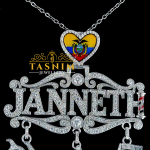 Collier pendentif JANNETH en moissanite de qualité supérieure, plaqué or rose, pour bijoux de luxe en argent 925 certifié, style hip-hop - Product Image 1