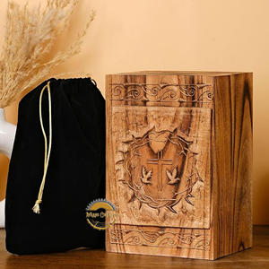 Wholesale Wooden Cremation Urn Manufacturer Elegant Wooden Urn for Human Cremation Ashes Decorative Wooden Funeral Urn - Product Image 2