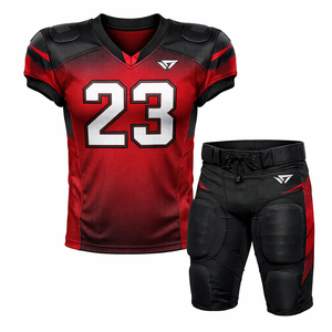 Wholesale Men’s Red Black Jersey & Pants Breathable Polyester Training Team Wear with <b>Padding</b> Option - Product Image 1
