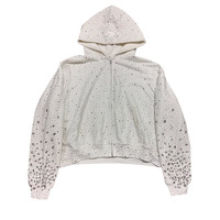 Eco-vriendelijke 100% katoenen hoogwaardige op maat bedrukte zachte, ademende, kreukvrije, snel drogende, duurzame heren hoodies met strass steentjes