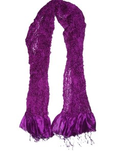 Écharpe longue en soie violette, couleur unie, élégante, accessoire de mode pour femmes, toutes saisons, multifonctionnelle - Product Image 2