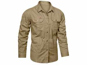 Chemise de bureau de luxe à manches longues pour homme, chemise unie à coupe classique à manches longues pour homme, chemise à manches longues en tissu extensible pour homme, personnalisable - Product Image 2