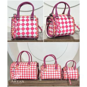 Nouveau Sac de Voyage Compact en Cuir Damier Fait Main de Luxe avec Poignée Supérieure et Bandoulière pour Femme - Product Image 1