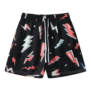 Shorts personnalisés pour hommes, décontractés, d'été, de plage, imprimés par sublimation, écologiques, respirants, à séchage rapide, en maille, taille mi-haute, avec cordon de serrage - Product Image 2
