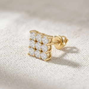 14K gold <b>Square</b> Stud <b>Earrings</b> <b>diamond</b> Tiny Stud <b>Earrings</b> for Women Party Wedding Gift - Product Image 4