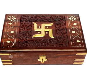 กล่องเก็บของไม้แกะสลักสวยงาม ดีไซน์คลาสสิก เป็นมิตรกับสิ่งแวดล้อม ใช้จัดระเบียบได้อเนกประสงค์ ตกแต่งบ้าน กล่องของขวัญ - Product Image 4