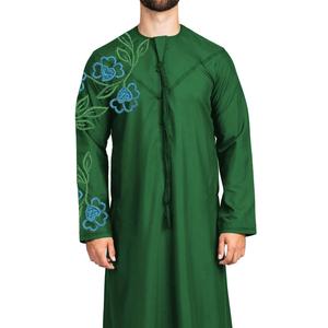 Producto Islámico Personalizable de Moda, Thobe para Hombre en Color Verde con Estampado y Bordado, Túnicas Elegantes y Transpirables - Product Image 2