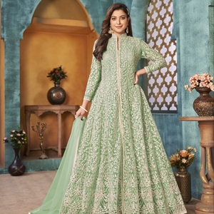 Traje Anarkali Moderno Bordado y Semisellado para Fiestas, Bodas y Diwali - Product Image 1