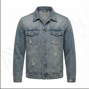 Custom Tie And Dye Demin Jeans Chaquetas Hombres Marca Vintage Denim Chaqueta Botón Chaqueta a prueba de viento para mujeres y hombres - Product Image 2