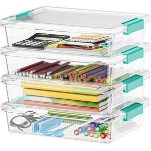 Contenitori di Plastica Trasparente da 6 Qt con Coperchi, Organizzatori Sensoriali per Artigianato, per Casa e Ufficio, Contenitori Impilabili per Arte - Product Image 1