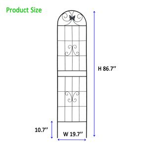 Confezione da 4 86.7 a traliccio da giardino antiruggine \ "X 19.7 \" supporto per fiori neri da esterno per piante rampicanti - Product Image 5