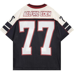 OEM Custom Men Women Mesh Short Crop <b>Top</b> Retro Football Jersey Oversized Boxy Polyester Summer Streetwear Plus Size Breathable - Product Image 3