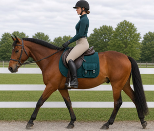 Western Horse Saddle Pad with Storage Pockets | Quilted <b>Equestrian</b> Saddle Cloth | Fleece Lined Horse Riding Pad Wholesale - Product Image 3